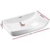 Cefito Ceramic Rectangle Sink Bowl - White