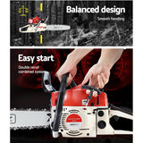 GIANTZ 75CC Petrol Commercial Chainsaw Chain Saw Bar E-Start Pruning