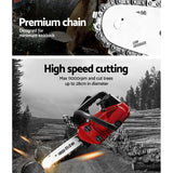 Giantz Chainsaw Chainsaws 10” Oregon Petrol Cordless 25cc Top Handle Chains Saw