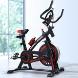 Spin Exercise Bike Flywheel Fitness Commercial Home Workout Gym Machine Bonus Phone Holder Black