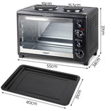 Devanti 45L Convection Oven with Hotplates - Black - OUT OF STOCK