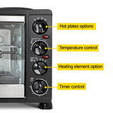Devanti 45L Convection Oven with Hotplates - Black - OUT OF STOCK