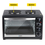 Devanti 45L Convection Oven with Hotplates - Black - OUT OF STOCK
