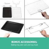 Devanti 45L Convection Oven with Hotplates - Black - OUT OF STOCK