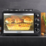 Devanti 45L Convection Oven with Hotplates - Black - OUT OF STOCK