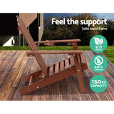 Gardeon Outdoor Sun Lounge Beach Chairs Table Setting Wooden Adirondack Patio Lounges Chair