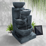 Gardeon 4 Tier Solar Powered Water Fountain with Light - Blue