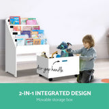 Keezi Kids Bookcase Childrens Bookshelf Organiser Storage Shelf Wooden White
