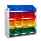 Keezi 12 Plastic Bins Kids Toy Organiser Box Bookshelf Storage Rack Cabinet