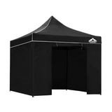 Instahut Gazebo Pop Up Marquee 3x3m Folding Wedding Tent Gazebos Shade Black