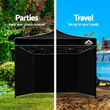 Instahut Gazebo Pop Up Marquee 3x3m Folding Wedding Tent Gazebos Shade Black