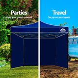 Instahut Gazebo Pop Up Marquee 3x3m Folding Wedding Tent Gazebos Shade Blue