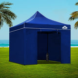 Instahut Gazebo Pop Up Marquee 3x3m Folding Wedding Tent Gazebos Shade Blue