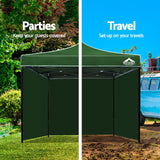 Instahut Gazebo Pop Up Marquee 3x3m Folding Wedding Tent Gazebos Shade Green