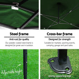 Instahut Gazebo Pop Up Marquee 3x3m Folding Wedding Tent Gazebos Shade Green