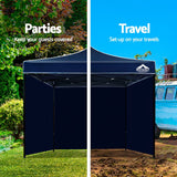 Instahut Gazebo Pop Up Marquee 3x3m Folding Wedding Tent Gazebos Shade Navy