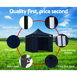 Instahut Gazebo Pop Up Marquee 3x3m Folding Wedding Tent Gazebos Shade Navy