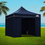 Instahut Gazebo Pop Up Marquee 3x3m Folding Wedding Tent Gazebos Shade Navy