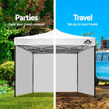 Instahut Gazebo Pop Up Marquee 3x3m Folding Wedding Tent Gazebos Shade White