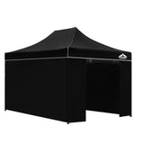 Instahut Gazebo Pop Up Marquee 3x4.5m Folding Wedding Tent Gazebos Shade Black