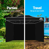 Instahut Gazebo Pop Up Marquee 3x4.5m Folding Wedding Tent Gazebos Shade Black