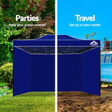 Instahut Gazebo Pop Up Marquee 3x4.5m Folding Wedding Tent Gazebos Shade Blue