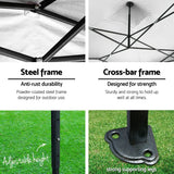 Instahut Gazebo Pop Up Marquee 3x4.5m Folding Wedding Tent Gazebos Shade White