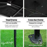 Instahut Gazebo Pop Up Marquee 3x6m Folding Wedding Tent Gazebos Shade Black