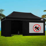 Instahut Gazebo Pop Up Marquee 3x6m Folding Wedding Tent Gazebos Shade Black