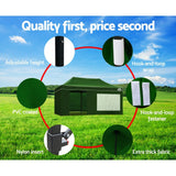 Instahut Gazebo Pop Up Marquee 3x6m Folding Wedding Tent Gazebos Shade Green