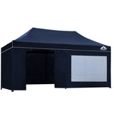 Instahut Gazebo Pop Up Marquee 3x6m Folding Wedding Tent Gazebos Shade Navy