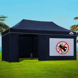 Instahut Gazebo Pop Up Marquee 3x6m Folding Wedding Tent Gazebos Shade Navy