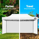 Instahut Gazebo Pop Up Marquee 3x6m Folding Wedding Tent Gazebos Shade White