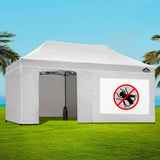 Instahut Gazebo Pop Up Marquee 3x6m Folding Wedding Tent Gazebos Shade White