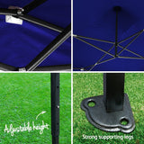 Instahut Gazebo Pop Up Marquee 3x3m Outdoor Tent Folding Wedding Gazebos Blue