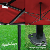 Instahut Gazebo Pop Up Marquee 3x3m Outdoor Tent Folding Wedding Gazebos Red