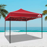 Instahut Gazebo Pop Up Marquee 3x3m Outdoor Tent Folding Wedding Gazebos Red