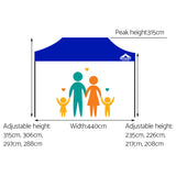 Instahut Gazebo Pop Up Marquee 3x4.5m Outdoor Tent Folding Wedding Gazebos Blue