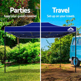 Instahut Gazebo Pop Up Marquee 3x4.5m Outdoor Tent Folding Wedding Gazebos Blue