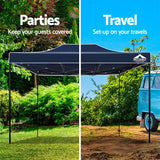 Instahut Gazebo Pop Up Marquee 3x4.5m Outdoor Tent Folding Wedding Gazebos Navy