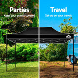 Instahut Gazebo Pop Up Marquee 3x6m Outdoor Tent Folding Wedding Gazebos Black