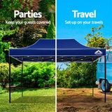 Instahut Gazebo Pop Up Marquee 3x6m Outdoor Tent Folding Wedding Gazebos Blue