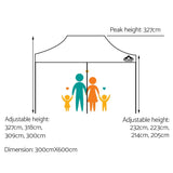 Instahut Gazebo Pop Up Marquee 3x6m Outdoor Tent Folding Wedding Gazebos White