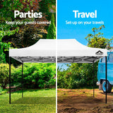 Instahut Gazebo Pop Up Marquee 3x6m Outdoor Tent Folding Wedding Gazebos White