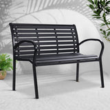 Gardeon Garden Bench Outdoor Furniture Chair Steel Lounge Backyard Patio Park Black