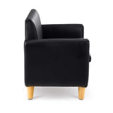 Keezi Storage Kids Sofa Children lounge Chair Couch PU Leather Padded Black