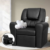 Keezi Luxury Kids Recliner Sofa Children Lounge Chair PU Couch Armchair Black