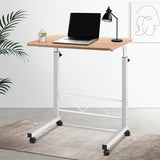 Mobile Twin Laptop Desk - Light Wood