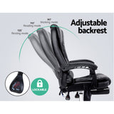 8 Point Reclining Message Chair - Black