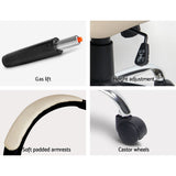 Executive PU Leather Office Desk Computer Chair - Beige